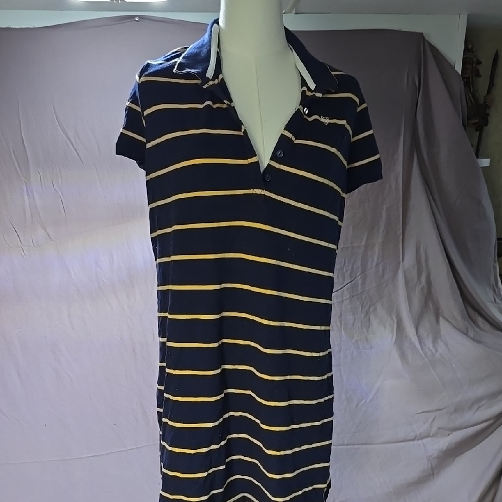 Prince & Fox Striped Navy and Yellow Dress